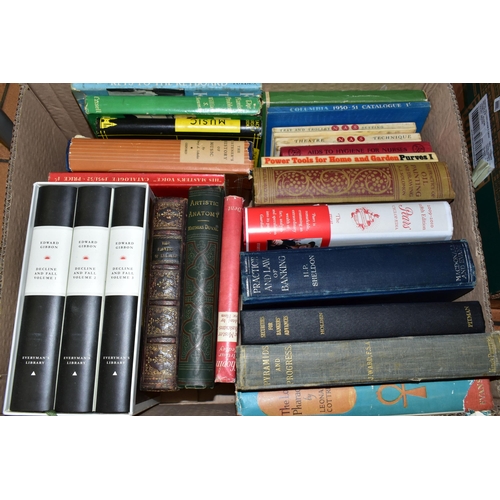 502 - FOUR BOXES OF BOOKS/EPHEMERA to include approximately sixty book titles in hardback and paperback fo... 