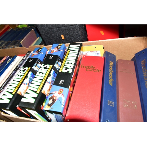 502 - FOUR BOXES OF BOOKS/EPHEMERA to include approximately sixty book titles in hardback and paperback fo... 