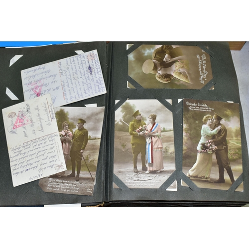 504 - VINTAGE POSTCARDS, approximately 435 Postcards (some embroidered) in one album, mostly Edwardian or ... 