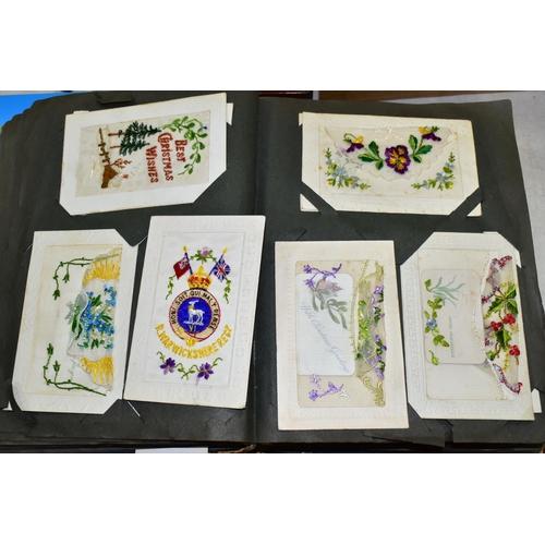 504 - VINTAGE POSTCARDS, approximately 435 Postcards (some embroidered) in one album, mostly Edwardian or ... 