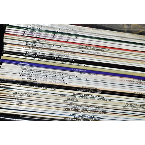 514 - A BOX AND NINE CASES OF RECORDS, to include approximately two hundred LPs, 78s and singles/45s, arti... 