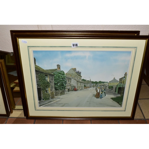 518 - THIRTEEN PAINTINGS AND PRINTS ETC, to include three H. G. Buttle watercolours depicting historic Tid... 