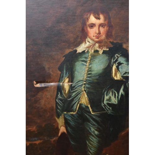 520 - A NINTEENTH CENTURY COPY OF 'THE BLUE BOY' AFTER THOMAS GAINSBOROUGH, oil on canvas, unsigned with C... 