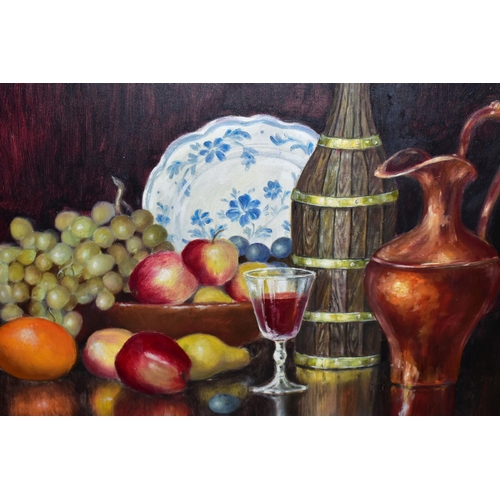 521 - TWO LATE 20TH CENTURY OILS ON BOARD AND A S.R. PERCY PRINT, comprising B. Collins a still life study... 