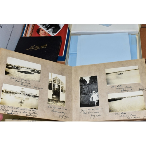 553 - THREE ALBUMS OF FAMILY PHOTOGRAPHS taken at home or on holidays from 1926-1938 with individual entri... 