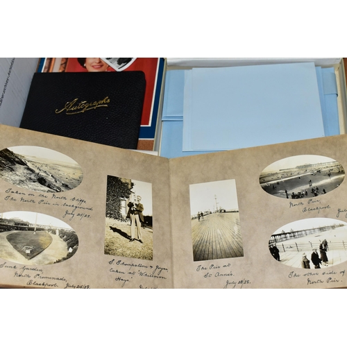 553 - THREE ALBUMS OF FAMILY PHOTOGRAPHS taken at home or on holidays from 1926-1938 with individual entri... 