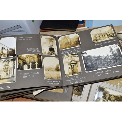 553 - THREE ALBUMS OF FAMILY PHOTOGRAPHS taken at home or on holidays from 1926-1938 with individual entri... 