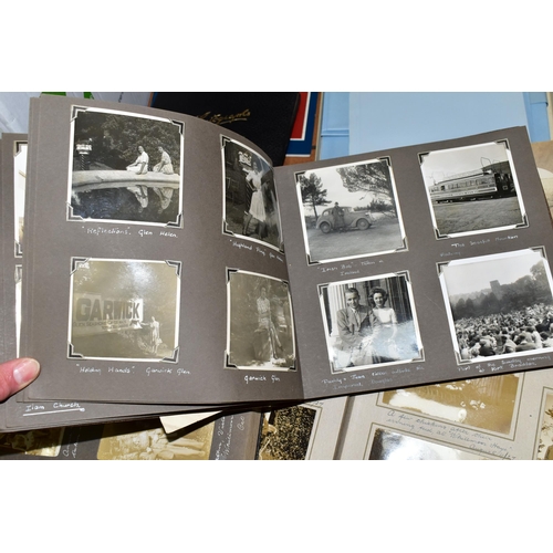 553 - THREE ALBUMS OF FAMILY PHOTOGRAPHS taken at home or on holidays from 1926-1938 with individual entri... 