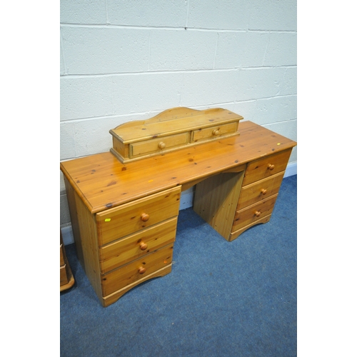 1325 - A MODERN PINE SIDEBOARD/CHEST OF TWELVE DRAWERS, width 117cm x depth 40cm x height 97cm, and a dress... 