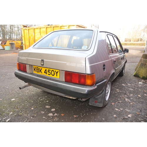 1012 - A 1982 VOLVO 345GL 5 DOOR HATCHBACK CAR, in silver, with 1.4 petrol engine, first registered 01/08/1... 