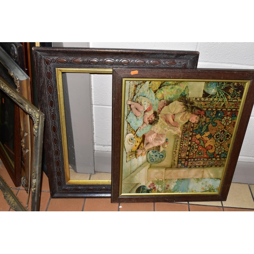 473 - A QUANTITY OF  FRAMED PRINTS ETC, to include print reproductions of paints including John William Wa... 