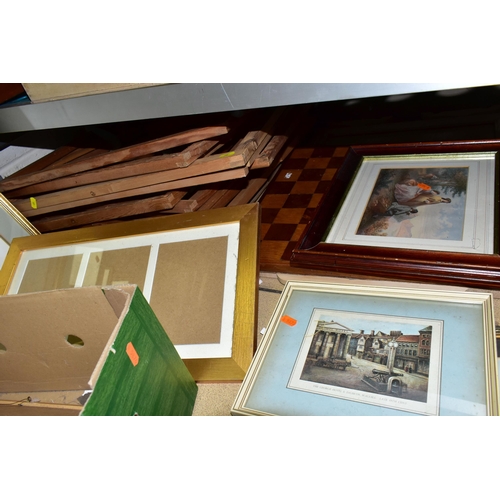 495 - A BOX AND LOOSE SUNDRY ITEMS ETC, to include a quantity of pictures and prints including a Pamela Bl... 