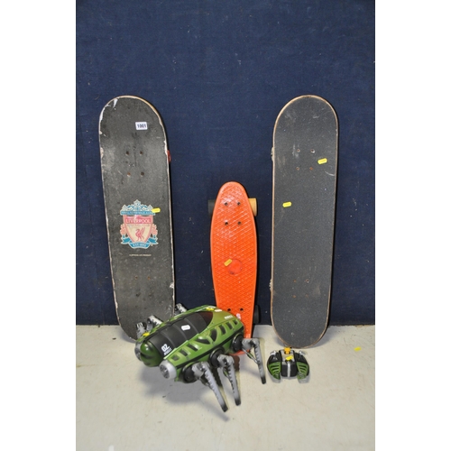 1001 - THREE SKATEBOARDS along with a remote control insect (UNTESTED)