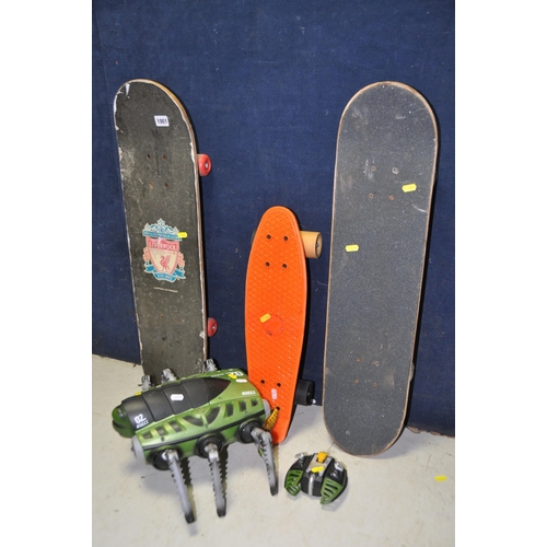 1001 - THREE SKATEBOARDS along with a remote control insect (UNTESTED)