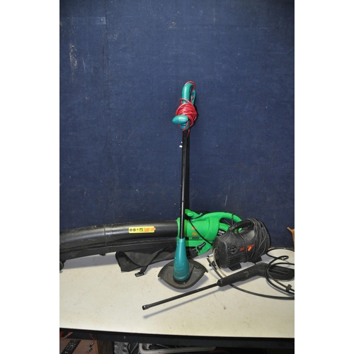 1054 - A BOSCH ART235SL STRIMMER along with a Garden vac/blower MBV2500M and a Jet power pressure washer (a... 