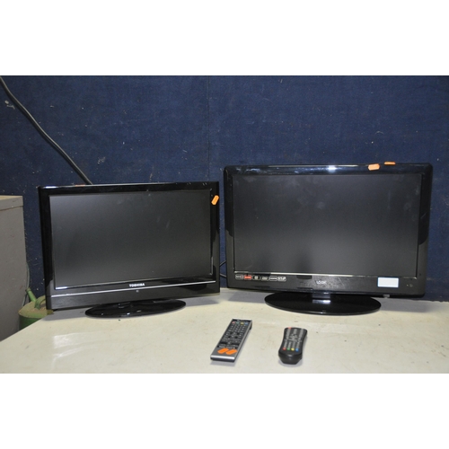 1060 - A LOGIK L22DVDB11 22in TV with no remote along with a Toshiba 19BV501B 19in tv with remote and a Tec... 