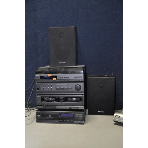 1062 - A PANASONIC HI-FI SYSTEM comprising a Panasonic compact disc player SL-PJ324A, Panasonic compact aud... 