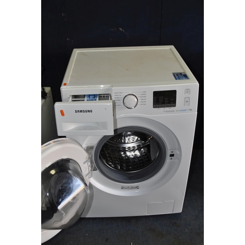 1067 - A SAMSUNG WF70F5EZW4W WASHING MACHINE measuring width 60cm x depth 60cm x height 85cm (PAT  and powe... 