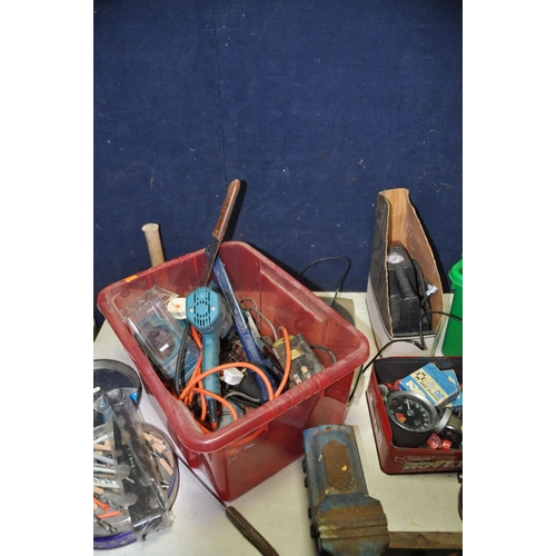 1079 - TWO TUBS OF TOOLS to include a tub of handtools, spanners, sockets, ratchets, snips etc and a tub co... 