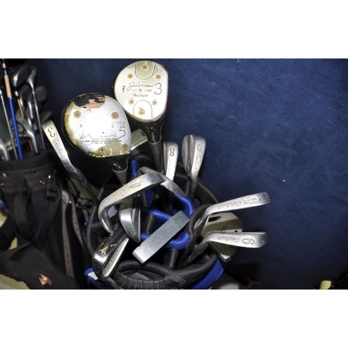 1084 - SELECTION OF GOLFING EQUIPMENT to include three golf bags a Cobra, Slazenger and Hippo golf containi... 