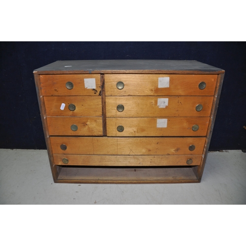 1088 - A ENGINEERS TOOL CHEST with eight drawers (missing a draw) containing files, snips, large scissors, ... 