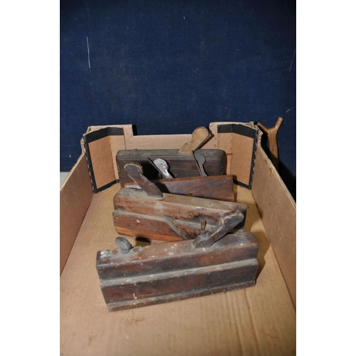 1090 - A COLLECTION OF VINTAGE WOODEN PLANES comprising two coffin planes, three jointer planes and six fil... 