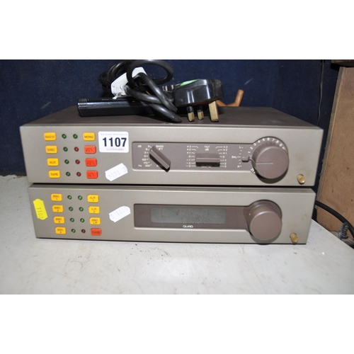 1107 - A QUAD FM4 TUNER along with a Quad 34 control unit with cables (PAT pass and working)