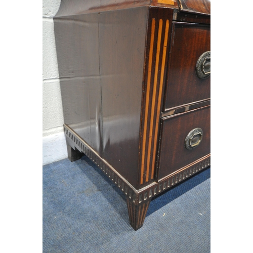 1220 - AN 18TH CENTURY CONTINENTAL MAHOGANY BARREL BUREAU, the pull out writing surface opening the barrel ... 