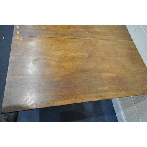 1245 - A GEORGIAN MAHOGANY GATE LEG TABLE, 179cm x closed length 60cm x depth 123cm x height 71cm (conditio... 