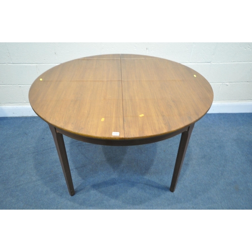 1265 - A MID CENTURY NATHAN EXTENDING DINING TABLE, with a single additional leaf, extended length 167cm x ... 