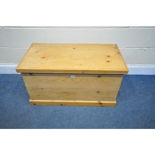 1270 - A MODERN PINE BLANKET CHEST, width 91cm x depth 47cm x height 49cm (condition:-water stains)