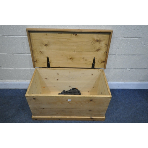 1270 - A MODERN PINE BLANKET CHEST, width 91cm x depth 47cm x height 49cm (condition:-water stains)