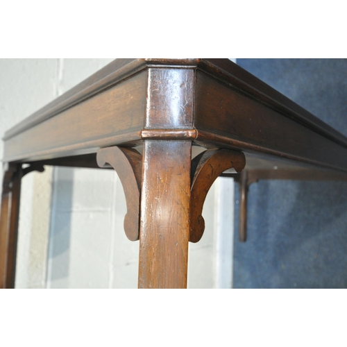 1298 - A BEVAN FUNNEL STYLE MAHOGANY COFFEE TABLE, with canted corners, length 123cm x depth 68cm x height ... 