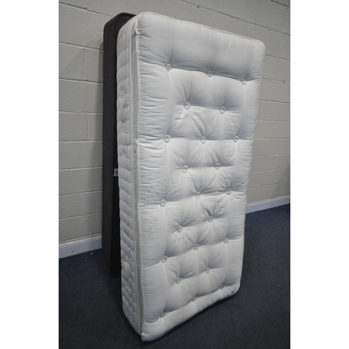 1319 - A STAPLES GRANDEUR SINGLE DIVAN BED and sprung memory foam mattress