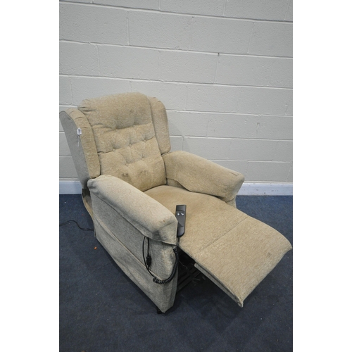 1327 - AN ELECTRIC RISE AND RECLINE ARMCHAIR (pat pass and working) (condition:-dirty and in need of cleani... 