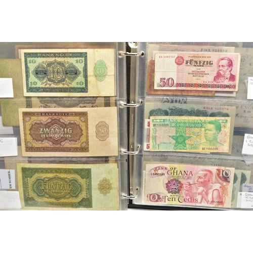 103 - ELEVEN ALBUMS OF WORLD BANKNOTES WITH VARIOUS GRADES AND COUNTRIES, 2x white Five Pounds Peppiatt 19... 