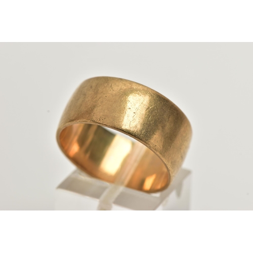 15 - A 9CT GOLD WIDE BAND RING, polished wide band, approximate width 9.8mm, hallmarked 9ct Birmingham, r... 