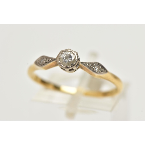 26 - A 18CT GOLD DIAMOND RING, a round brilliant cut diamond, approximate diamond weight 0.25ct, prong se... 