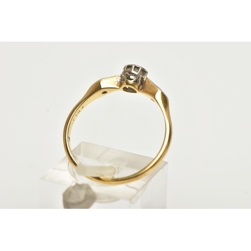 26 - A 18CT GOLD DIAMOND RING, a round brilliant cut diamond, approximate diamond weight 0.25ct, prong se... 