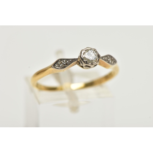 26 - A 18CT GOLD DIAMOND RING, a round brilliant cut diamond, approximate diamond weight 0.25ct, prong se... 