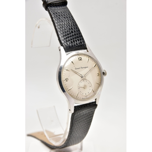 39 - A GENTS 'GIRARD-PERREGAUX' WRISTWATCH, manual wind, round cream dial signed 'Girard-Perregaux', Arab... 