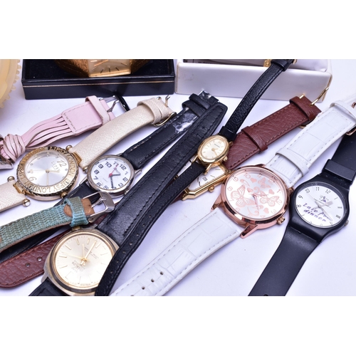 80 - A BOX OF ASSORTED WRISTWATCHES, to include a boxed ladys 'Accurist', a gents boxed 'Accurist' watch,... 