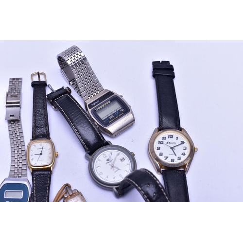 81 - A BOX OF ASSORTED WRISTWATCHES, nine watches in total mens and womens, names to include 'Saxon, Seko... 