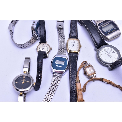 81 - A BOX OF ASSORTED WRISTWATCHES, nine watches in total mens and womens, names to include 'Saxon, Seko... 