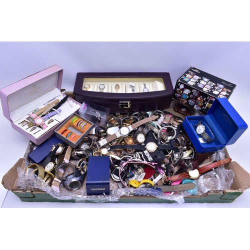 93 - A BOX OF ASSORTED WATCHES, to include a boxed ladys 'Tissot' wrist watch model number G350, a 'Rotar... 