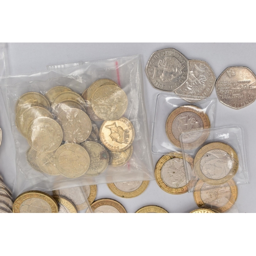 99 - A PARCEL OF UK COINAGE, to include 2011 50p coins for  the olympics with some key coins offside etc,... 