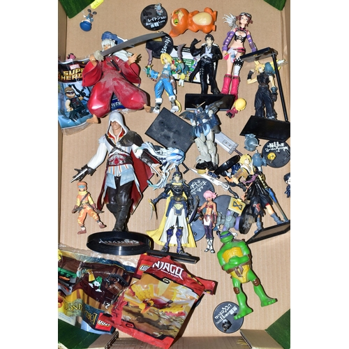 286 - BOX OF GAMING AND ANIME FIGURES, including the Assassins Creed 2 Ezio collector's figure, Final Fant... 