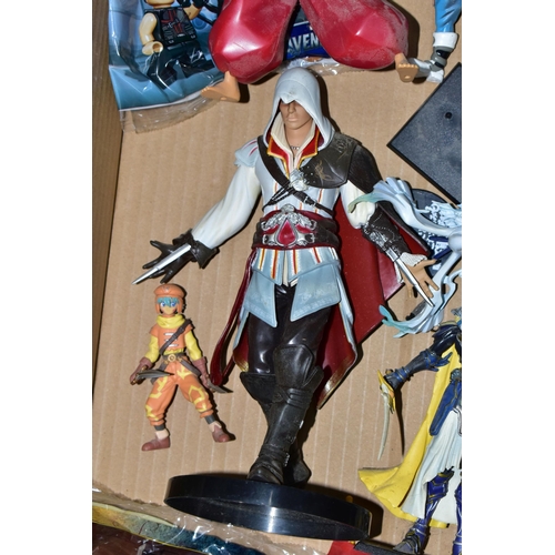 286 - BOX OF GAMING AND ANIME FIGURES, including the Assassins Creed 2 Ezio collector's figure, Final Fant... 