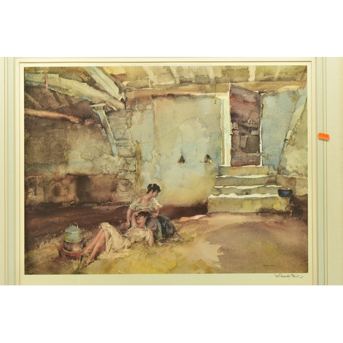 300 - WILLIAM RUSSELL FLINT (1880-1969) 'RETREAT FROM THE SHADE', a signed limited edition print depicting... 