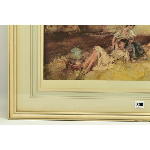 300 - WILLIAM RUSSELL FLINT (1880-1969) 'RETREAT FROM THE SHADE', a signed limited edition print depicting... 